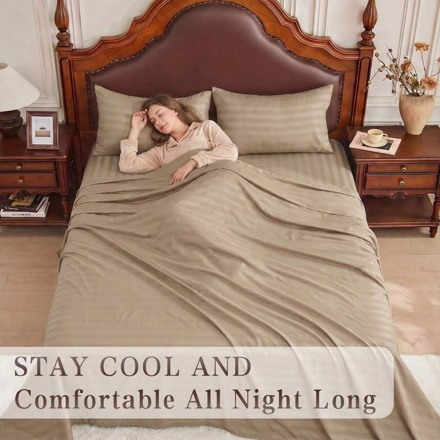 Fitted Sheet Deep - Комплект охлаждающих простыней в полоску, размер