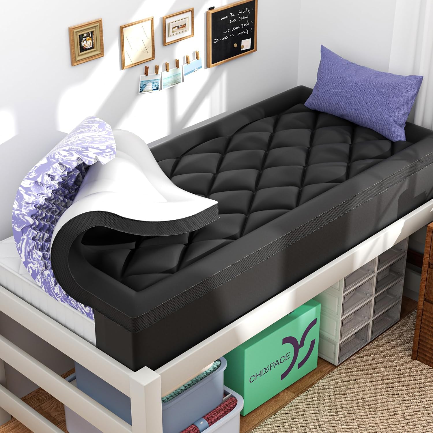 Memory Foam Topper - Необходимые вещи для общежития: двухслойный 4-дюймовый