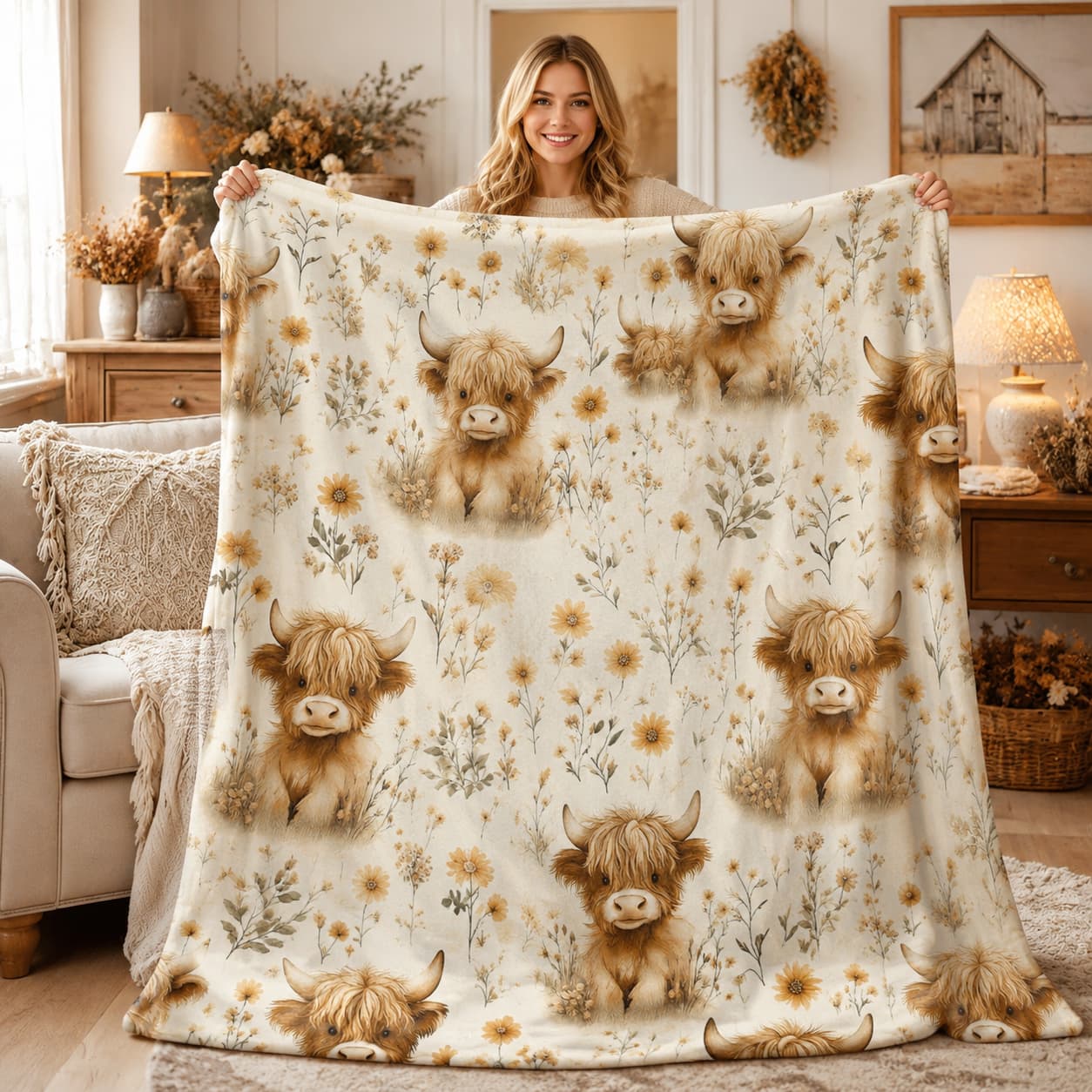 Highland Home Textiles - 1 шт., винтажное одеяло из мягкого