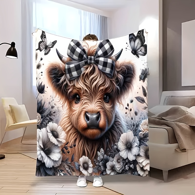Highland Home Textiles - Одеяло в клетку Highland Cow —