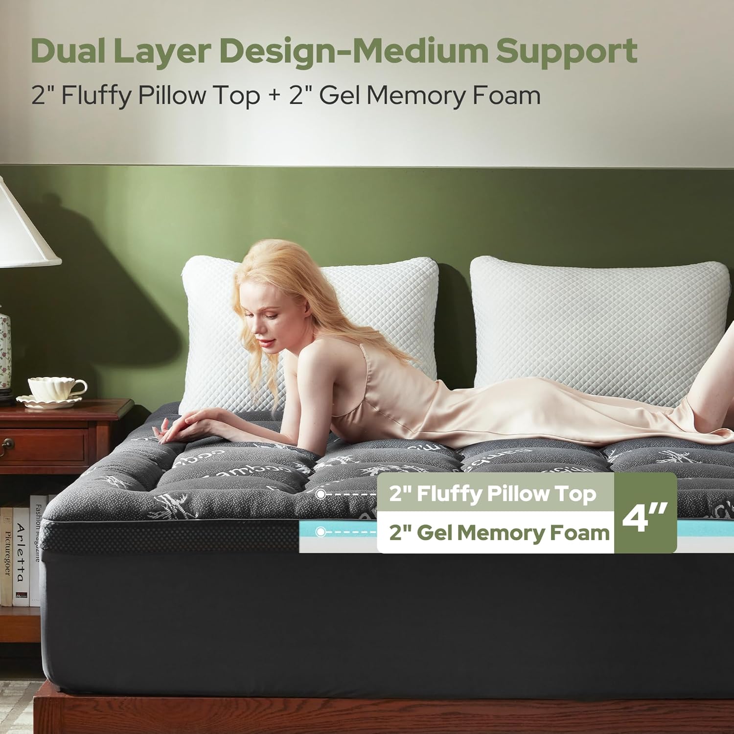 4-дюймовый двухслойный наматра – обзор и цена Memory Foam Topper