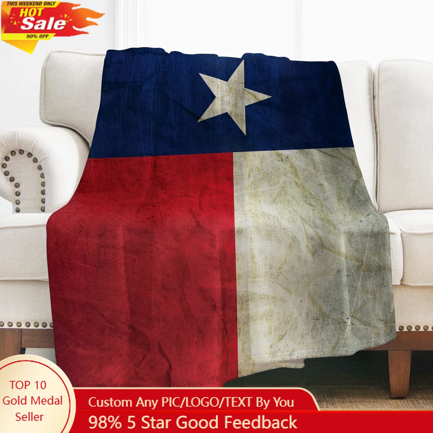 Одеяло с флагом Техаса Levens, – обзор и цена Home Textiles Throw