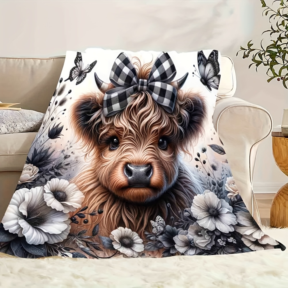 Одеяло в клетку Highland Cow — – обзор и цена Highland Home Textiles